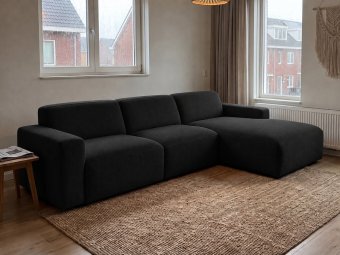 Loungebank Delft in zwart – kleurimpressie