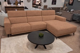 Loungebank Enschede in cognac – kleurimpressie