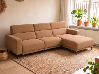 Loungebank Enschede in cognac – kleurimpressie
