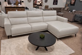 Loungebank Enschede in leer – materiaalimpressie