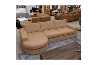 Loungebank Rond Aalsmeer in cognac – kleurimpressie