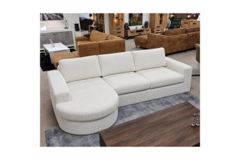Loungebank Rond Aalsmeer in ribstof – materiaalimpressie