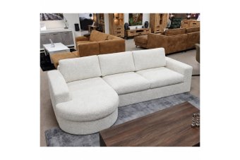Loungebank Rond Aalsmeer in teddystof – materiaalimpressie