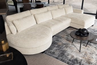 Loungebank Rond Amstelveen in creme – kleurimpressie