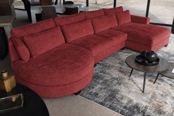 Loungebank Rond Amstelveen in rood – kleurimpressie
