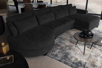 Loungebank Rond Amstelveen in zwart – kleurimpressie