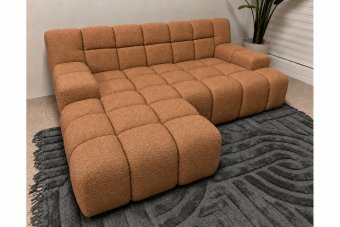 Loungebank Tiel in cognac – kleurimpressie