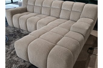 Loungebank Tynaarlo in ribstof – materiaalimpressie