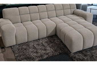 Loungebank Tynaarlo in ribstof – materiaalimpressie