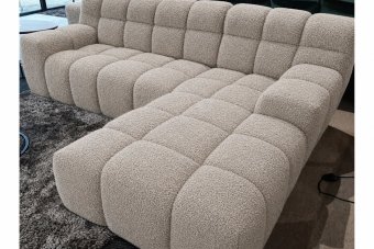 Loungebank Tynaarlo in teddystof – materiaalimpressie