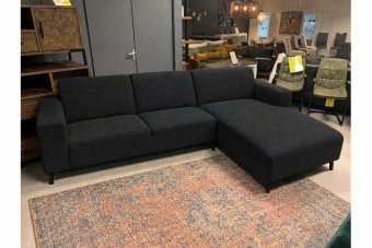 Maarssen 2 Zits + Longchair in zwart – kleurimpressie