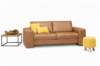 Maassluis 2 Zits Bank (Arm Klein 17cm) in cognac – kleurimpressie