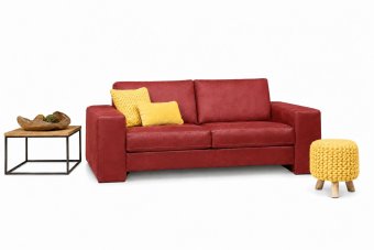 Maassluis 2 Zits Bank (Arm Klein 17cm) in rood – kleurimpressie