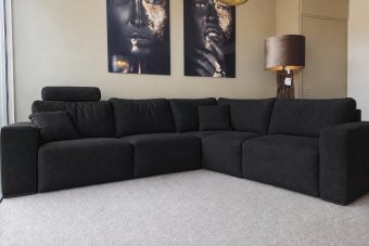 Marle 2 zits + Hoek + 2 zits in zwart – kleurimpressie