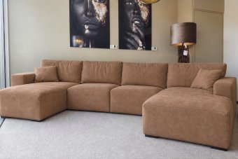 Marle Longchair + 2 Zits + Longchair in bruin – kleurimpressie