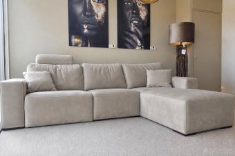 Marle Longchair in velvetstof – materiaalimpressie