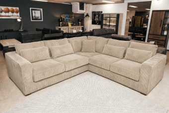 Merselo 2 + Hoek + 2 Zits in beige – kleurimpressie