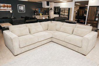 Merselo 2 + Hoek + 2 Zits in creme – kleurimpressie
