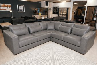 Merselo 2 + Hoek + 2 Zits in leer – materiaalimpressie