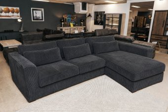 Merselo 2 Zits + Longchair in antraciet – kleurimpressie