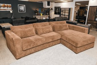 Merselo 2 Zits + Longchair in cognac – kleurimpressie
