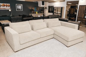 Merselo 2 Zits + Longchair in creme – kleurimpressie