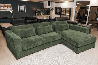 Merselo 2 Zits + Longchair in groen – kleurimpressie