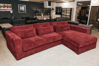 Merselo 2 Zits + Longchair in rood – kleurimpressie