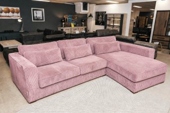 Merselo 2 Zits + Longchair in roze – kleurimpressie