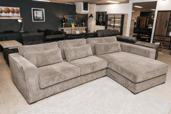 Merselo 2 Zits + Longchair in taupe – kleurimpressie