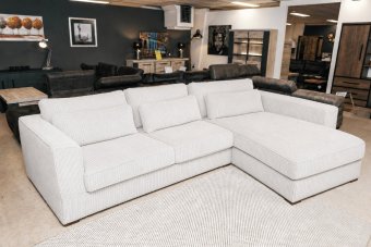 Merselo 2 Zits + Longchair in wit – kleurimpressie