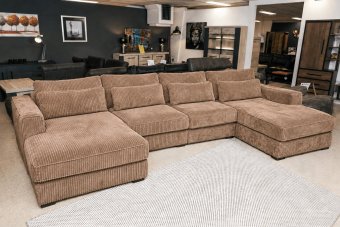 Merselo Longchair + 2 + Longchair in bruin – kleurimpressie