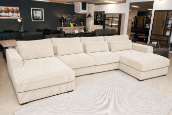 Merselo Longchair + 2 + Longchair in creme – kleurimpressie