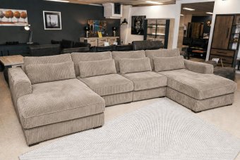 Merselo Longchair + 2 + Longchair in taupe – kleurimpressie