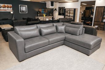 Merselo Ottomaan in leer – materiaalimpressie