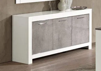 Dressoir Marknesse 3 Deurs Wit/Marmer