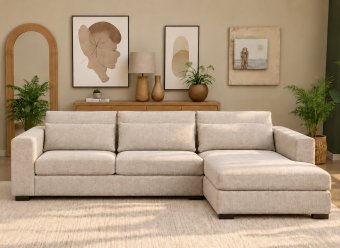 Bank Moordrecht · 2 Zits + Longchair Klein 266cm