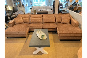 Naaldwijk Longchair + 2 + Longchair in cognac – kleurimpressie