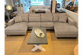 Naaldwijk Longchair + 2 + Longchair in taupe – kleurimpressie
