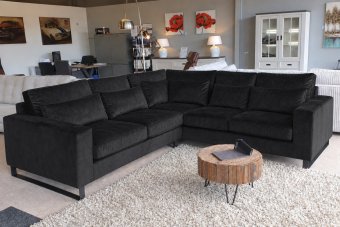 Naarden 2 + Hoek + 2 Zits in zwart – kleurimpressie