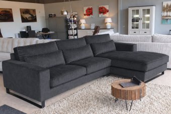 Naarden 2 Zits + Longchair in antraciet – kleurimpressie