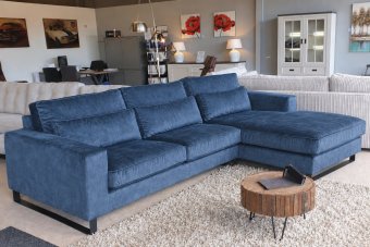 Naarden 2 Zits + Longchair in blauw – kleurimpressie