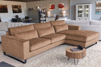Naarden 2 Zits + Longchair in bruin – kleurimpressie