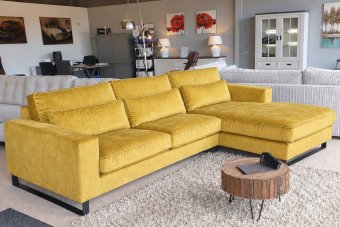 Naarden 2 Zits + Longchair in geel – kleurimpressie