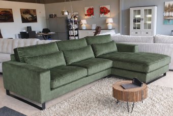Naarden 2 Zits + Longchair in groen – kleurimpressie