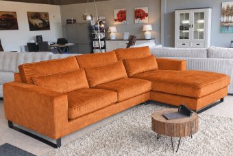 Naarden 2 Zits + Longchair in oranje – kleurimpressie