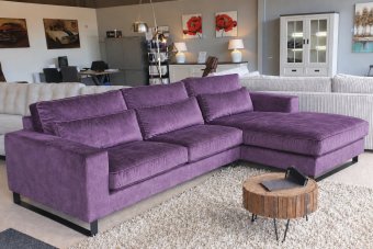Naarden 2 Zits + Longchair in paars – kleurimpressie