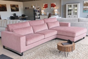 Naarden 2 Zits + Longchair in roze – kleurimpressie