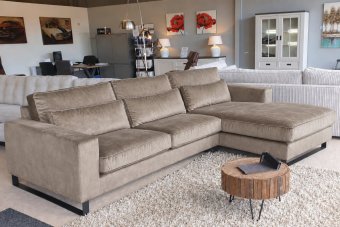 Naarden 2 Zits + Longchair in taupe – kleurimpressie