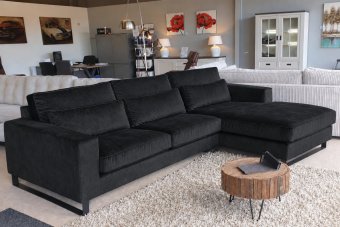 Naarden 2 Zits + Longchair in zwart – kleurimpressie